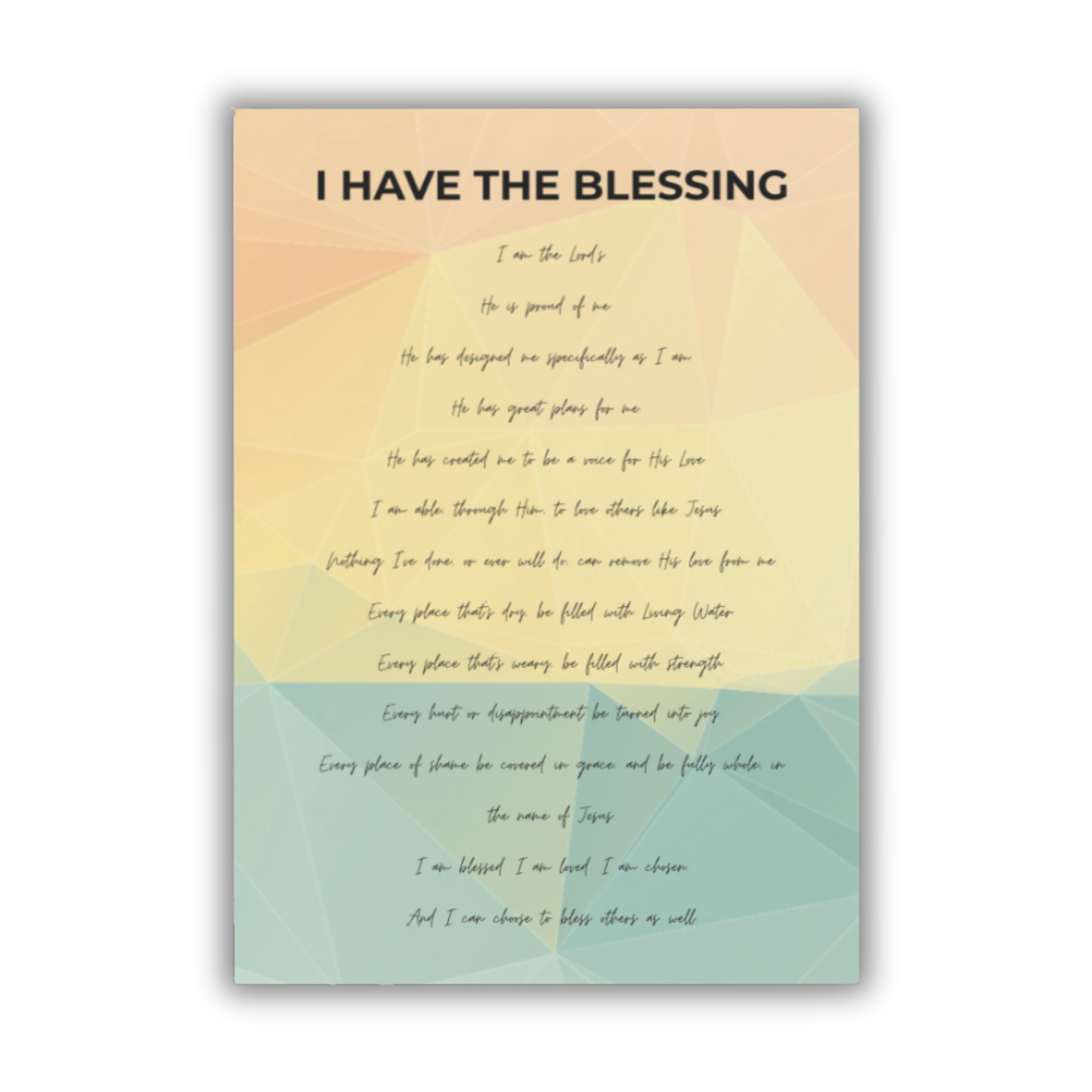 5x7 print with motivational text on a pastel gradient background