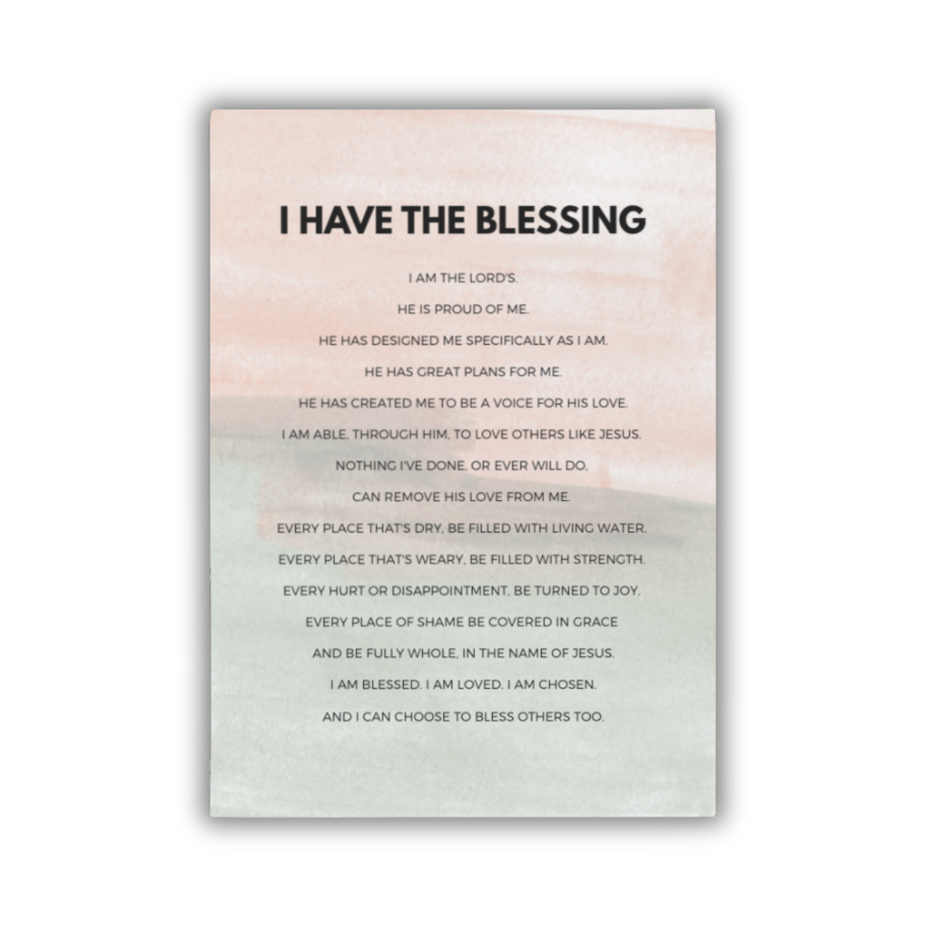 Motivational 5x7 print with text on a gradient background