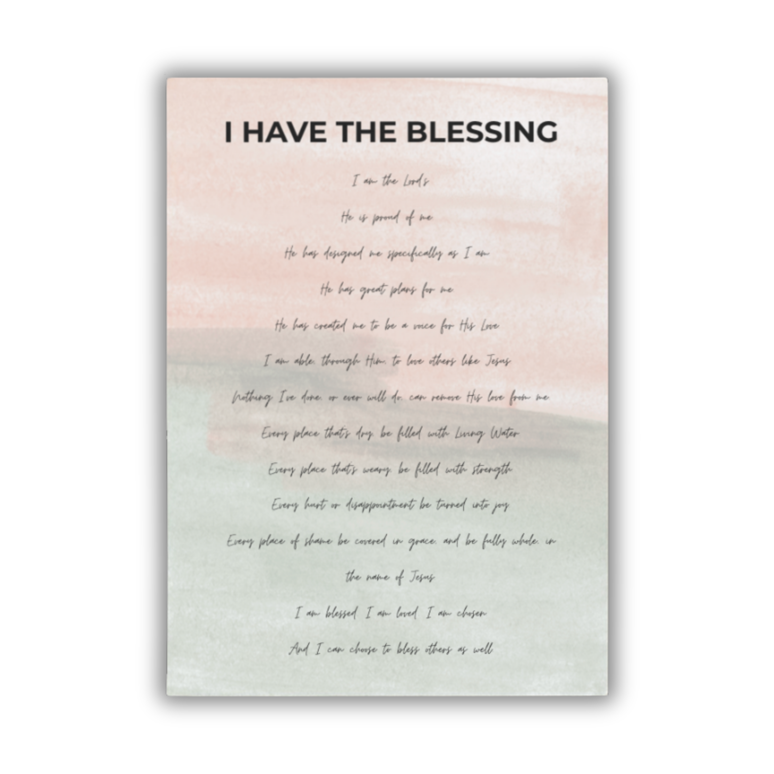 5x7 print with motivational quote on a watercolor background