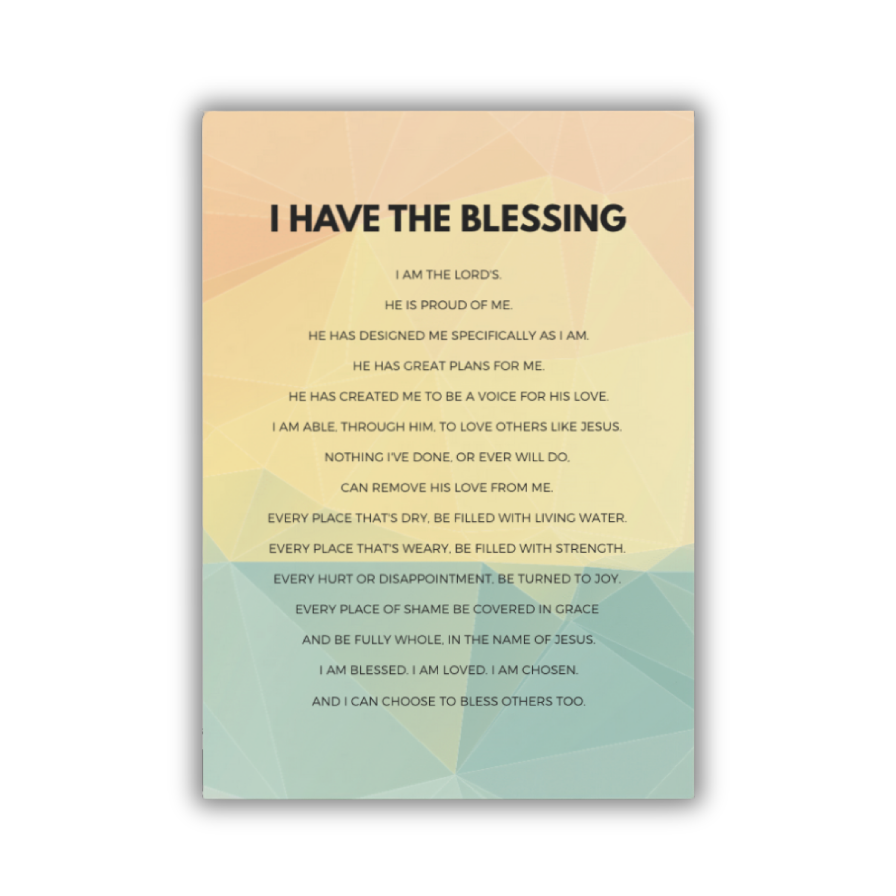 Motivational 5x7 print with text on a gradient background