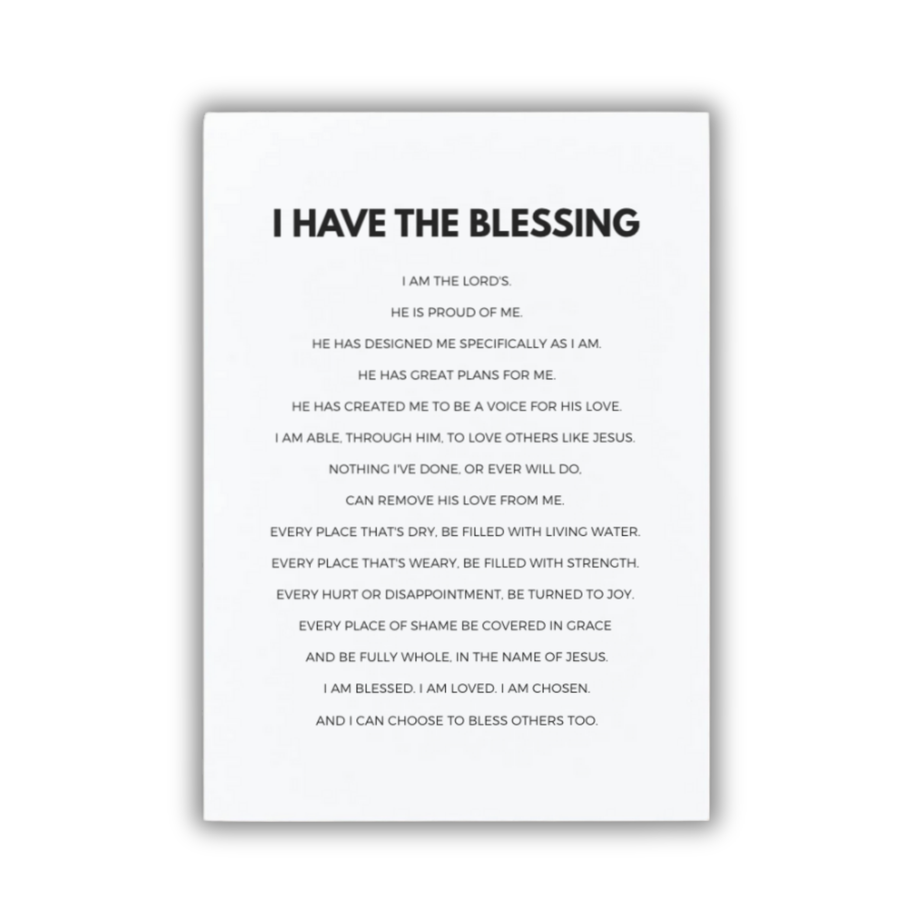 5x7 print with motivational text on a white background