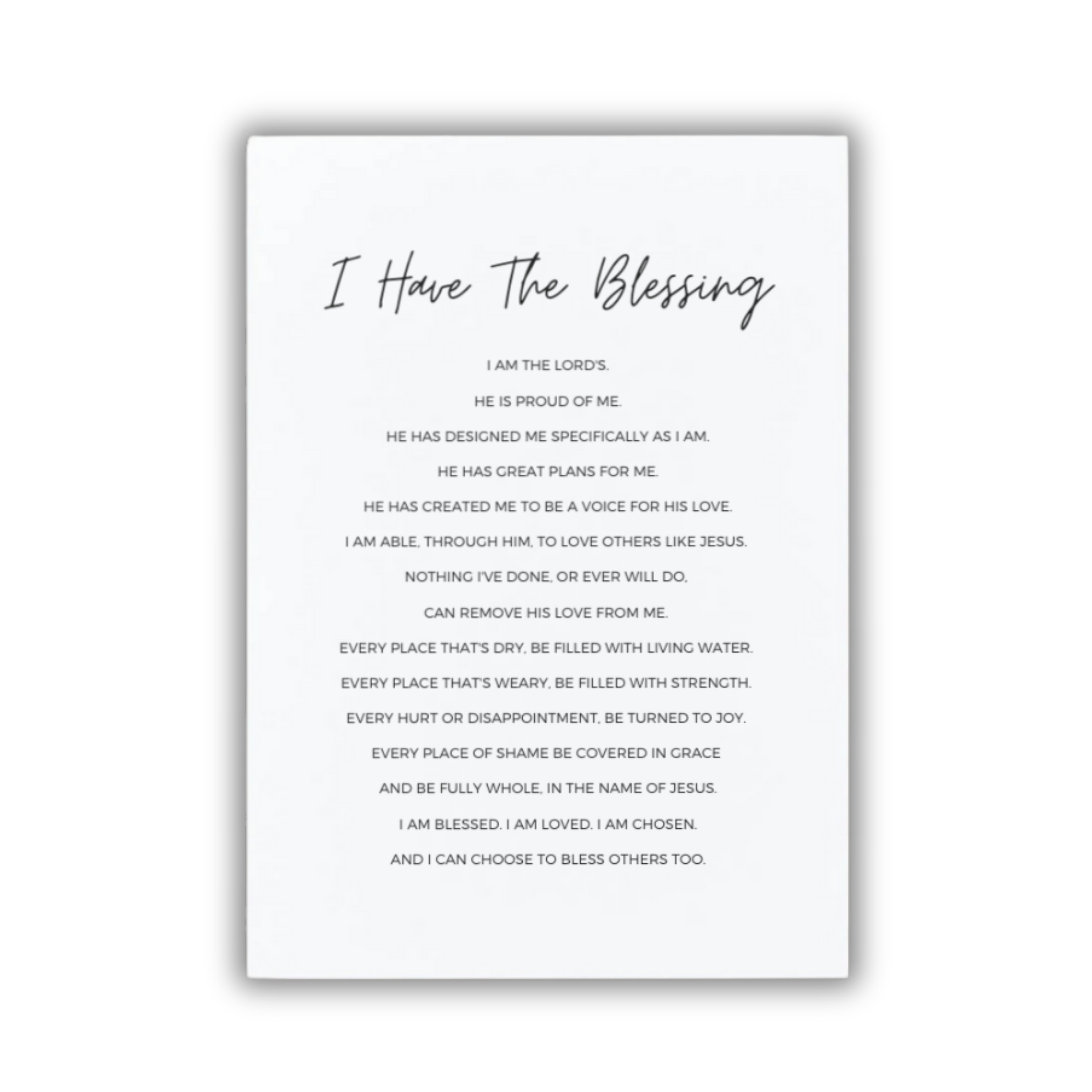 5x7 print with motivational text on a white background