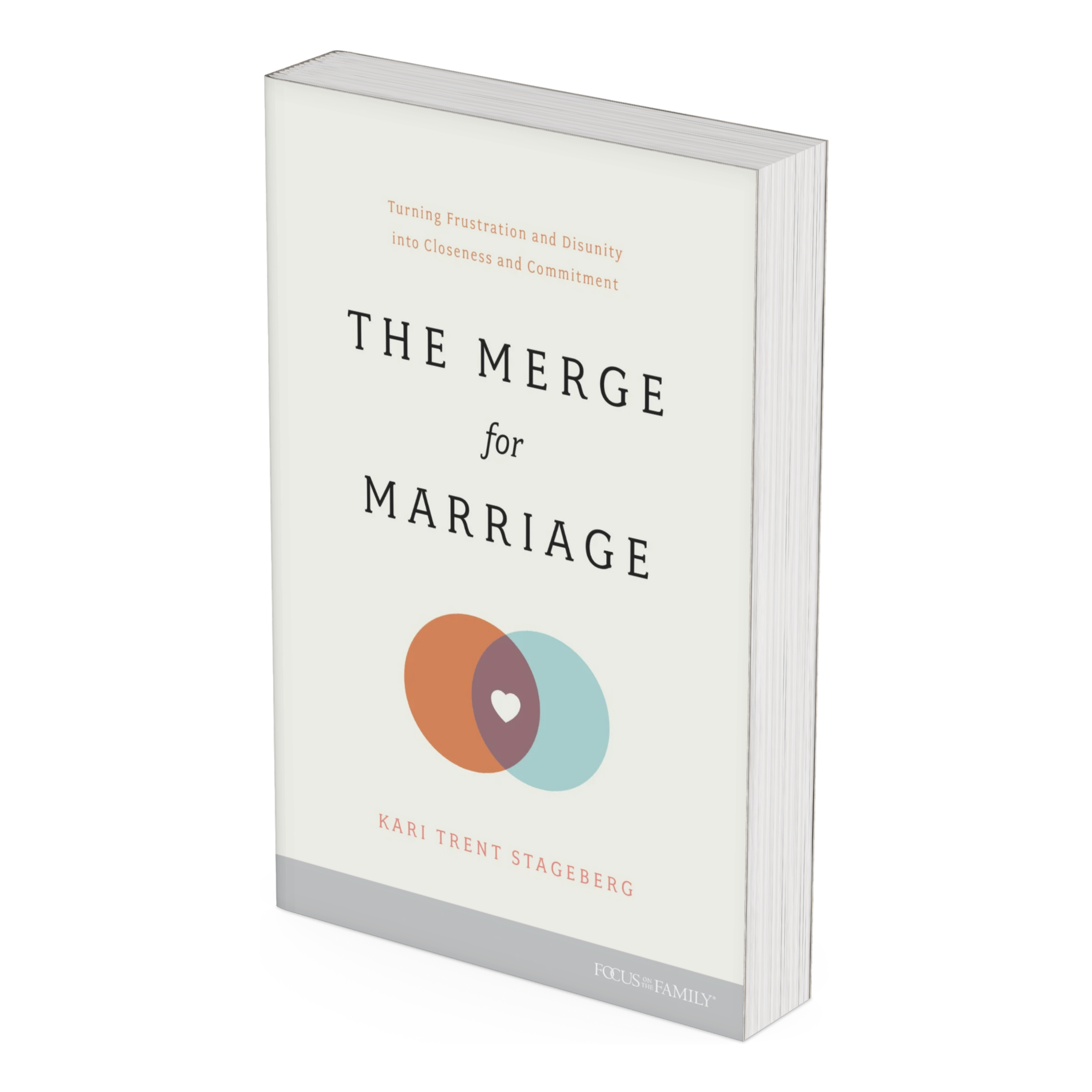 Book titled 'The Merge for Marriage' by Kari Trent Stagerberg slightly angled on a white background