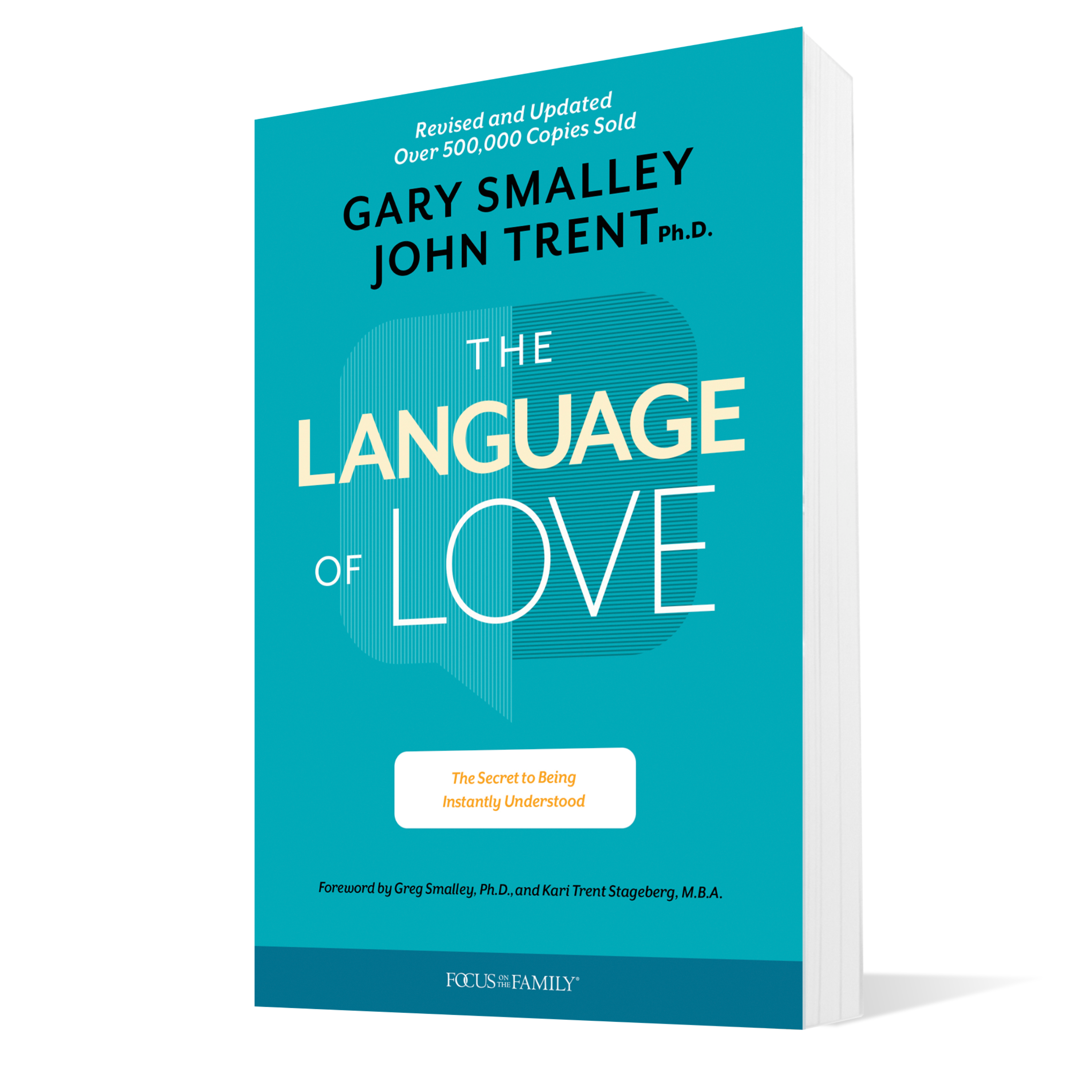 Book titled 'The Language of Love' by Gary Smalley and John Trent slightly angled on a white background