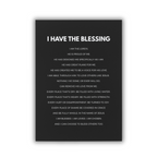 Black 5x7 print with white text on a white background