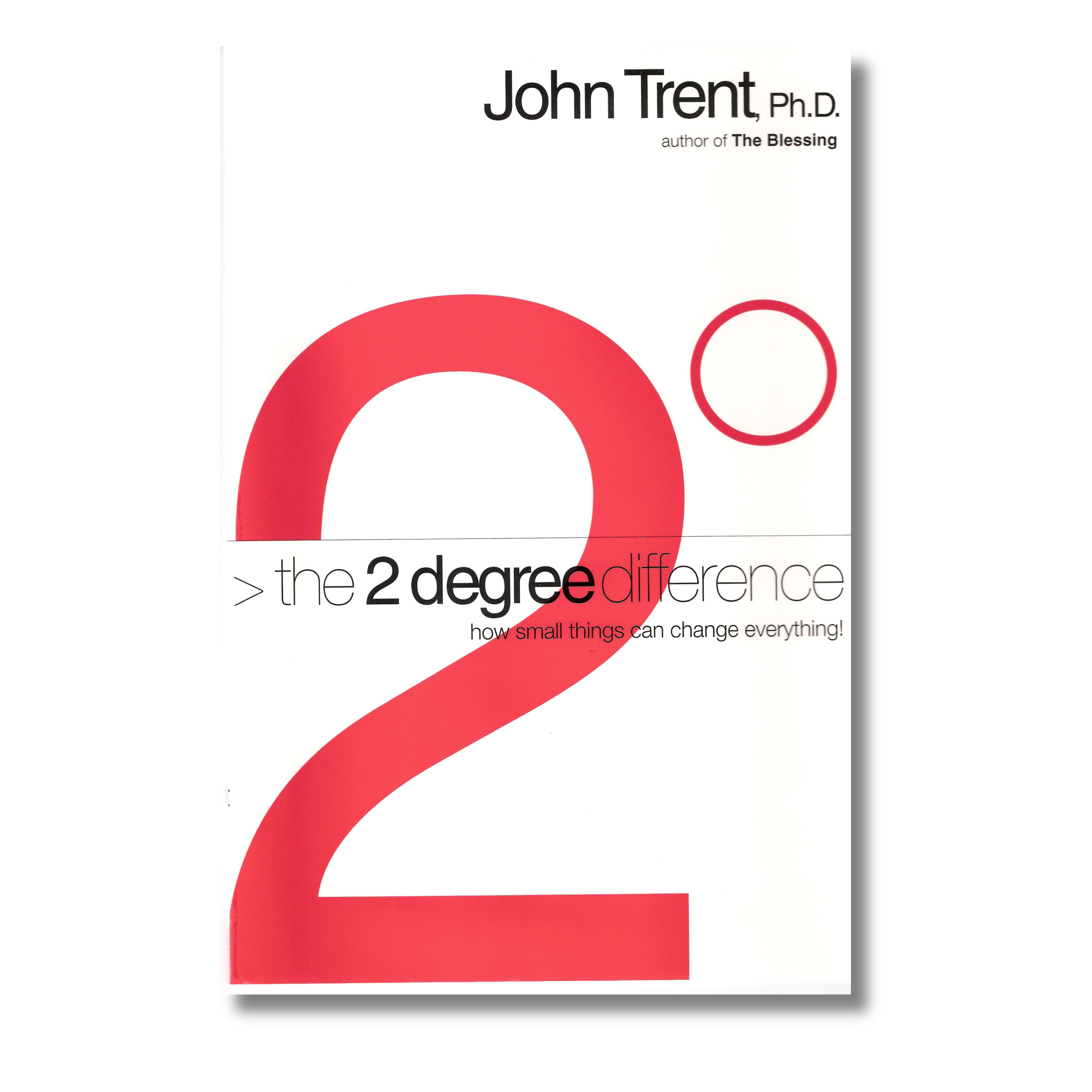 The cover of the book 'The Two Degree Difference' by John Trent, featuring a red and white design with the title and author's name.