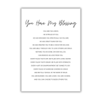 5x7 print with 'You Have My Blessing' on a white background